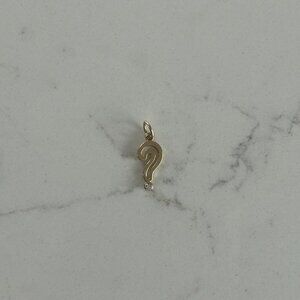14K Question Mark with Tiny Diamond Charm